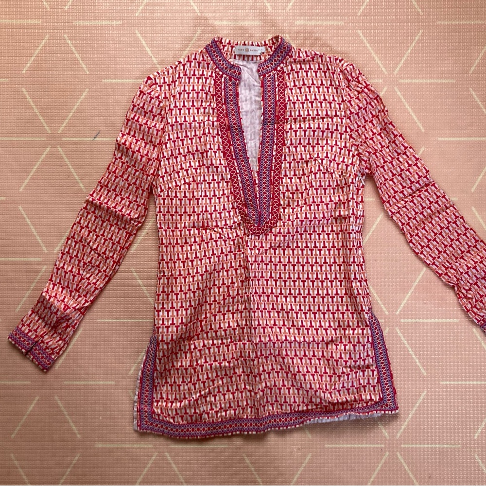 Tory Burch cotton Tunic size 4 pink excellent condition